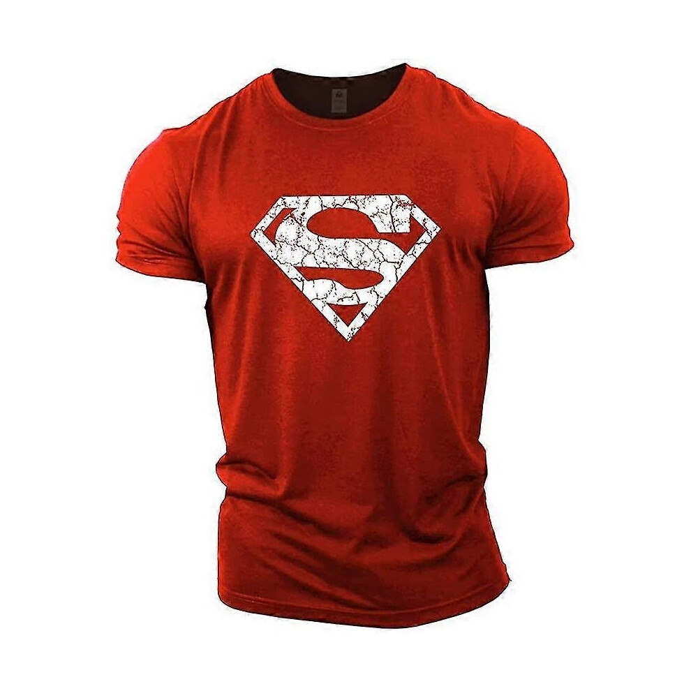 Kikidex (Red, M) Superman Vascular Gym Training Top Blue