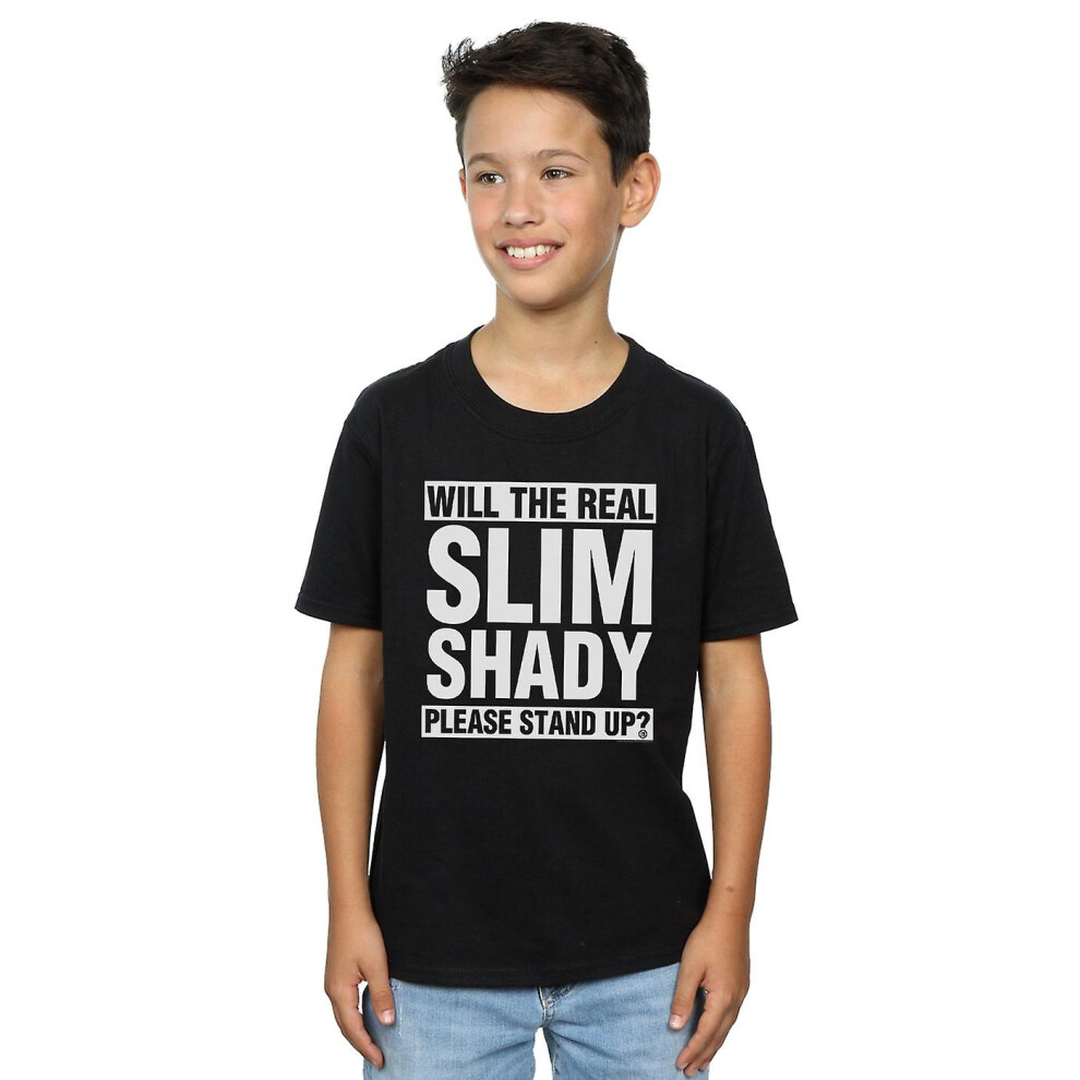 (White, 7-8 Years) Eminem Boys Real Slim Shady T-Shirt-image-OPC-PFX8TKX-NEW