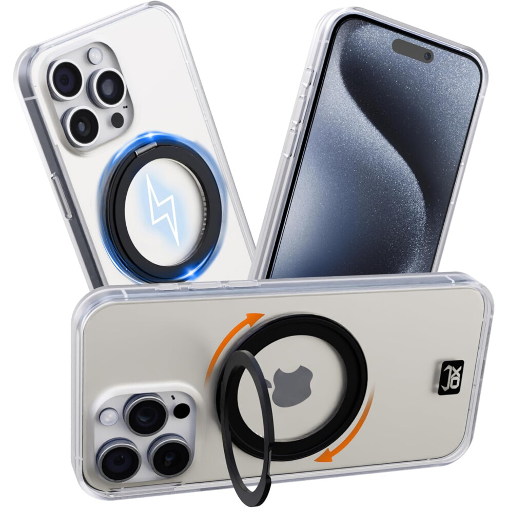 Ox Ring Iphone 15 Pro Max Case 360 Rotating Magsafe Shockproof Magnetic Cover - Wolf White
