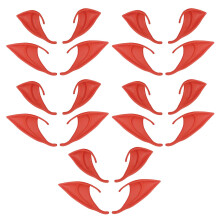 (Red) Sinknap 10 Pairs Of Soft Latex Elf Ears Adorable Simple Operation Elf Ears For Cosplay Halloween Christmas Parties