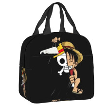 (7, 22x20x13cm) Custom One Pieces Skull Logo Lunch Bag Women Cooler Warm Insulated Lunch Box For Kids School Children