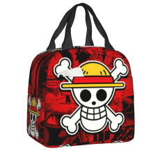 (5, 22x20x13cm) Custom One Pieces Skull Logo Lunch Bag Women Cooler Warm Insulated Lunch Box For Kids School Children