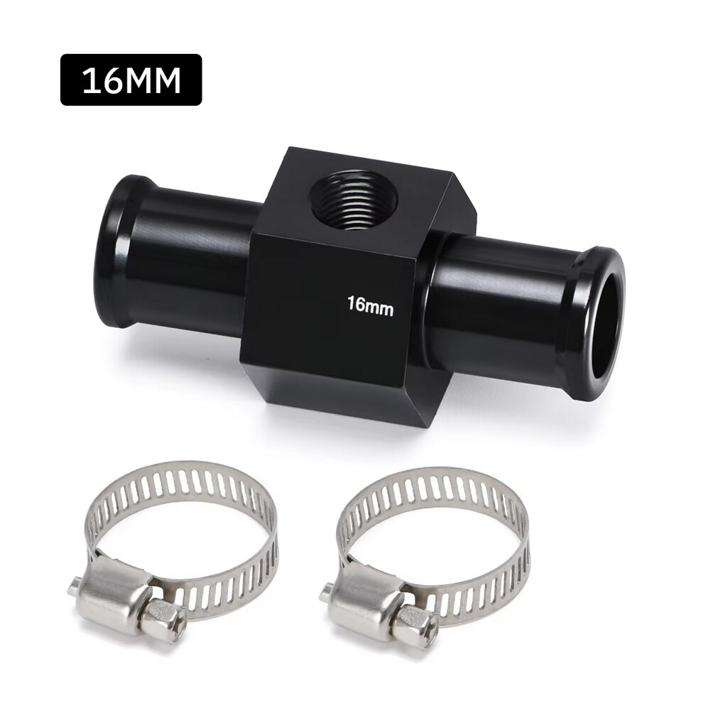 (16Mm) Water Temp Gauge Radiator Temperature Water Temp Joint Pipe Sensor 18Mm 20Mm 22Mm 24Mm Hose Adapter Black 6912090302718