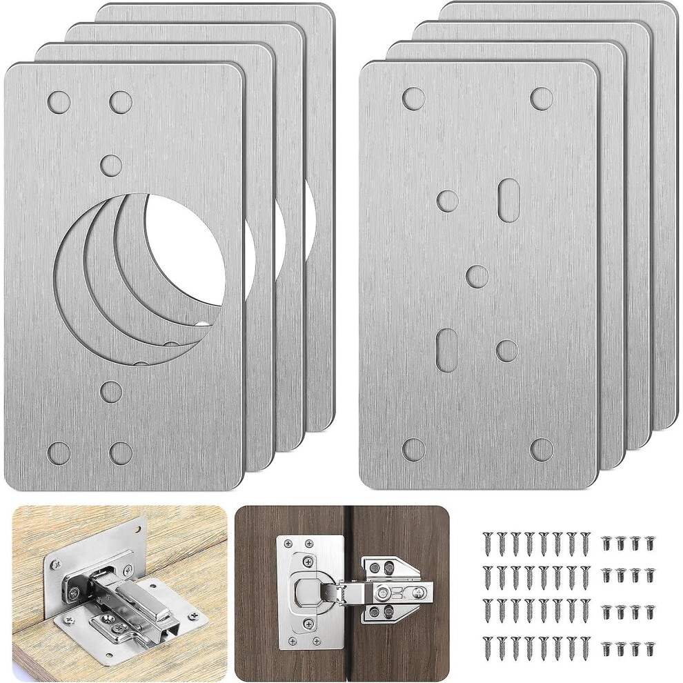 Hinge Repair Brackets - Cabinet Hinge Repair Kit With Screws (8Pcs) 8792504002773