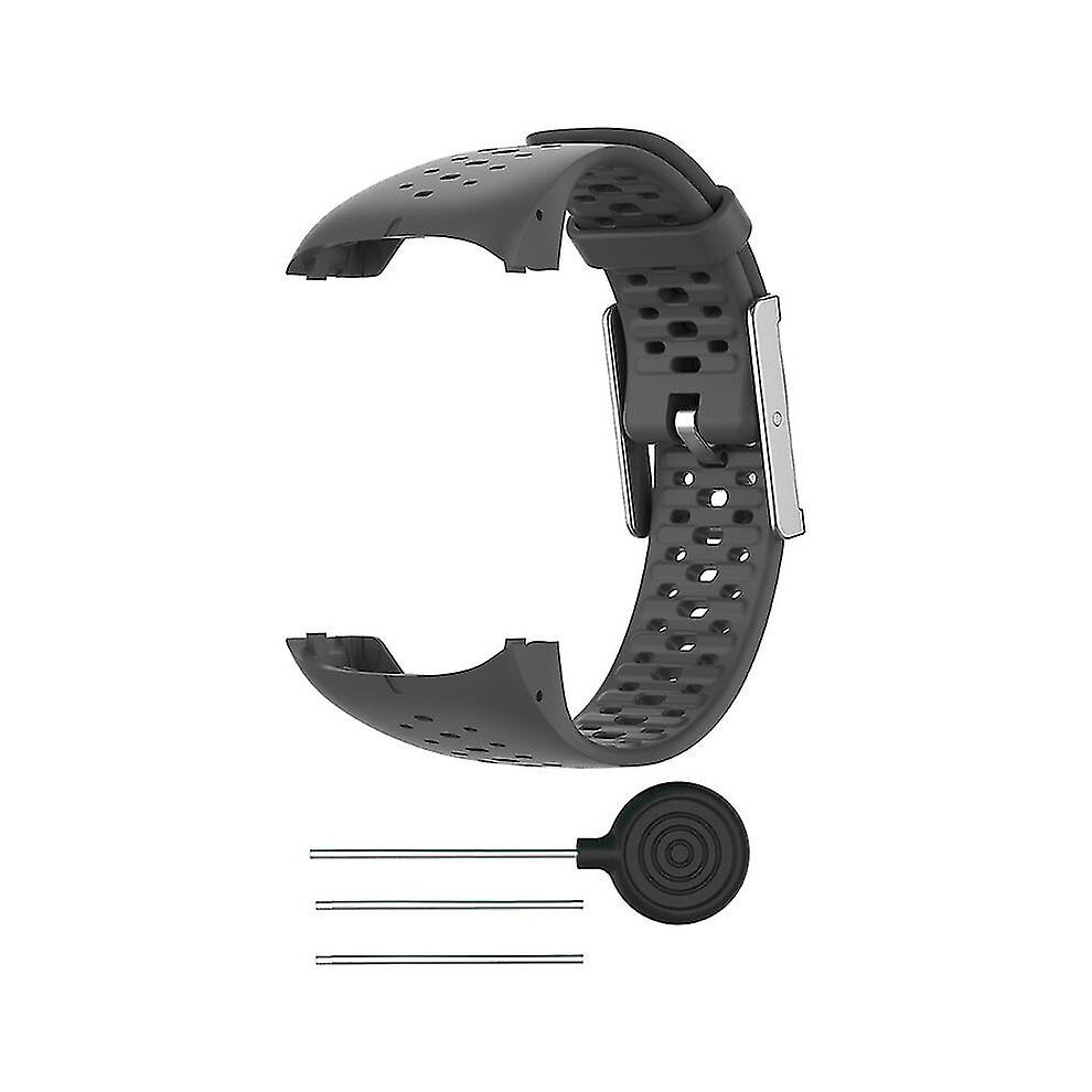 (Gray) Smart Watch Silicone Wrist Strap Band For Polar M400 M430 Breathable Wristband Gray 8792504002810