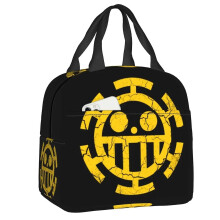 (2, 22x20x13cm) Custom One Pieces Skull Logo Lunch Bag Women Cooler Warm Insulated Lunch Box For Kids School Children