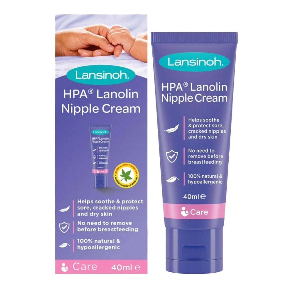 Lansinoh 100% Hpa Lanolin Nipple For Sore Nipples & Dry Cracked Skin|Breastfeeding Care| 40Ml Cream