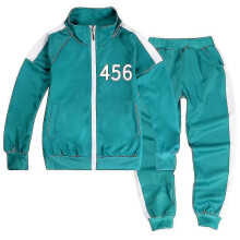 (5-6Years) 3-  Kid Squid Game Tracksuit Coat Top + Trousers Pants High Quality