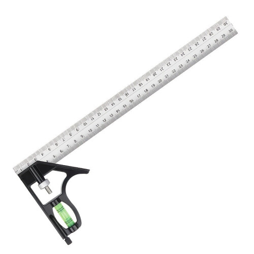 (12 Inch Ruler) 12" Professional Resolution Adjustable Stainless Steel Angle Combination Square Ruler 1