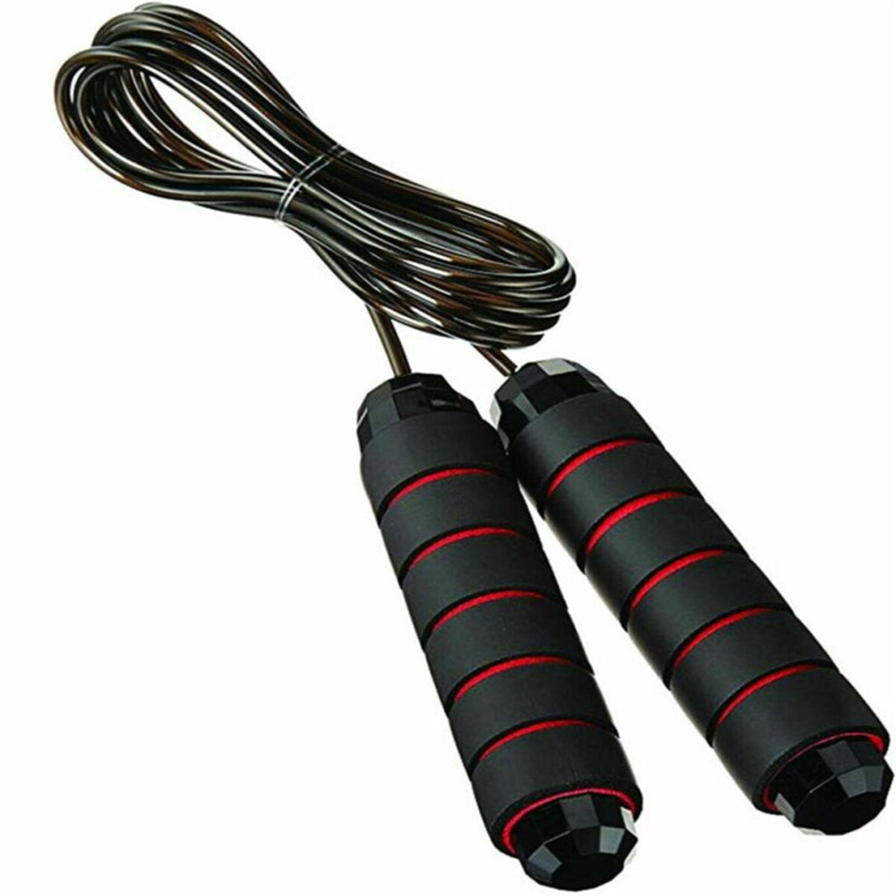 (Red, B) 10ft Jump Rope Boxing Weighted Ball Bearing Beaded Rope Jumping Fitness Gym Exercise Tools