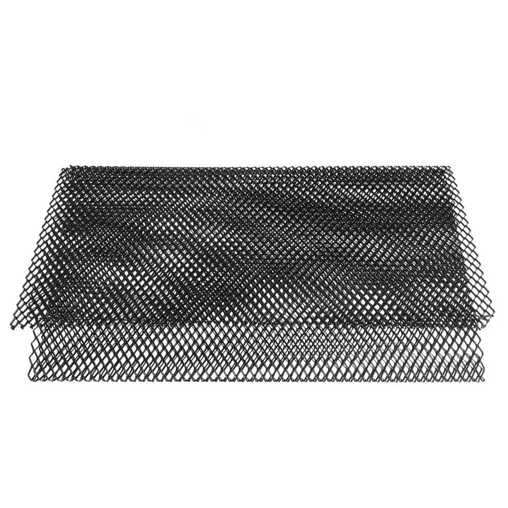 (Black) 100X33cm Aluminium Car Bumper Grille Grill Mesh Net Vent 10X5mm Black 4250937561532