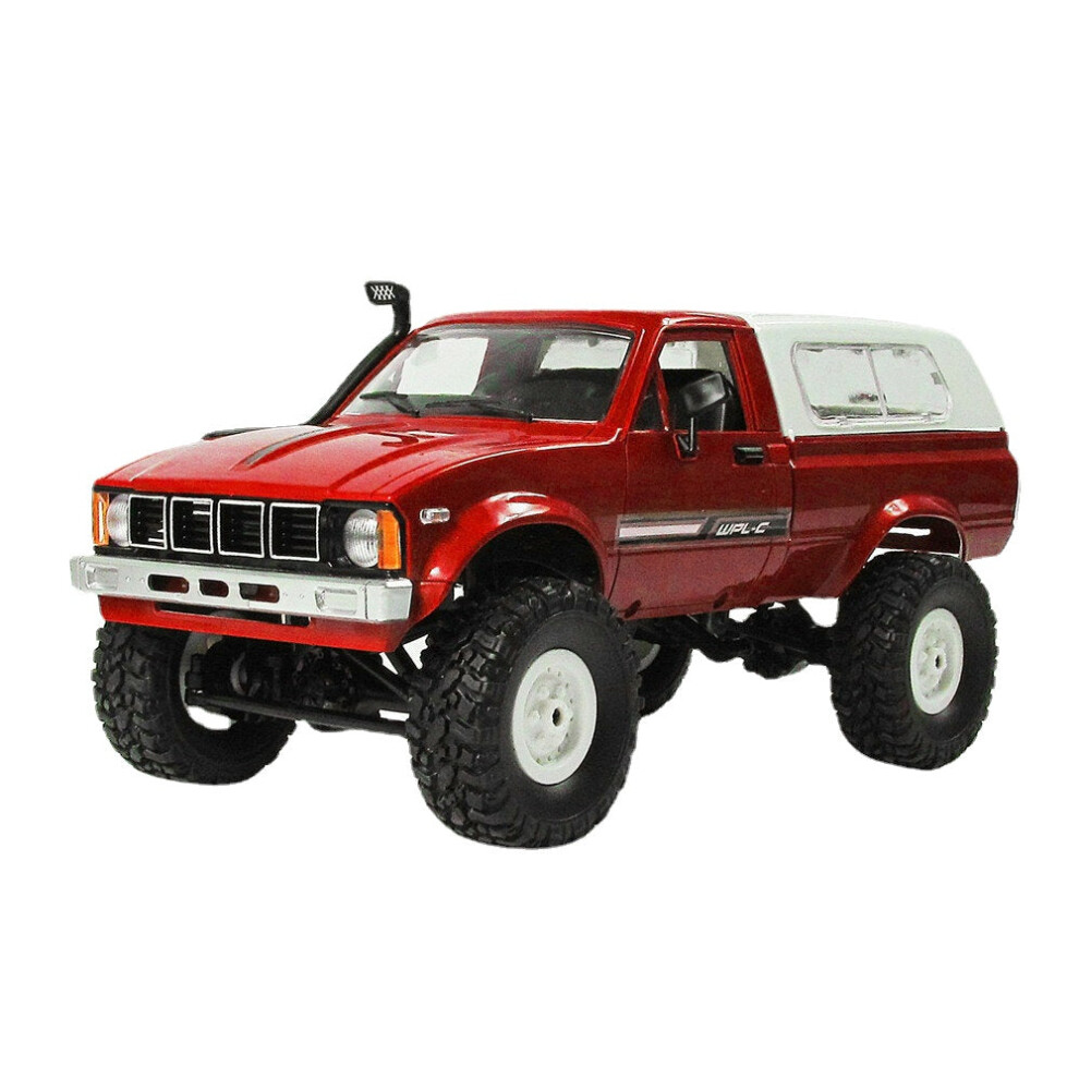 (Red) 1/16 RTR 4WD 2.4G Military Truck Crawler Off Road RC Car 2CH Toy