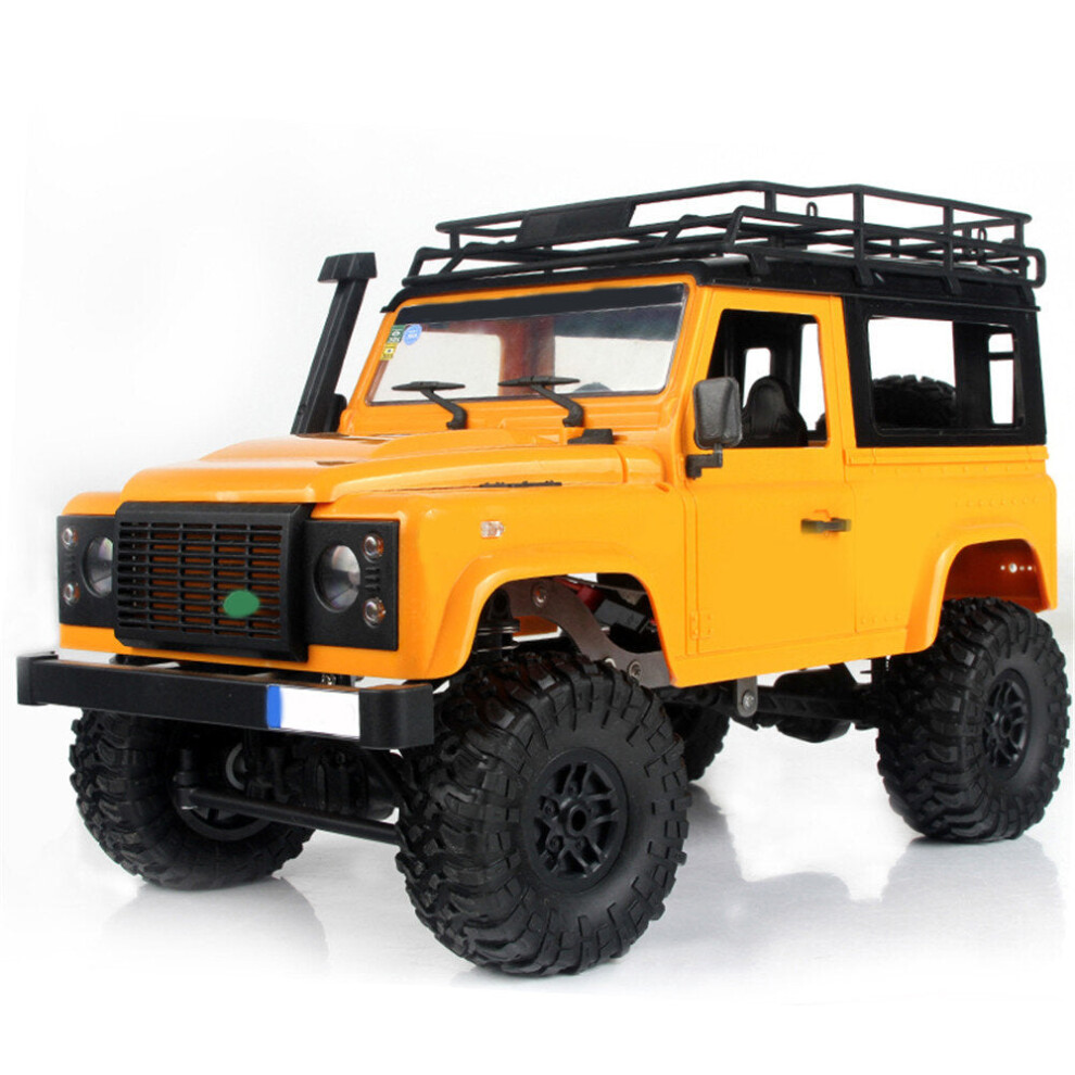 (Yellow) 1/12 2.4G 4WD RC Car w/ Front LED Light 2 Body Shell Roof Rack Crawler Off-Road Truck RTR Toy