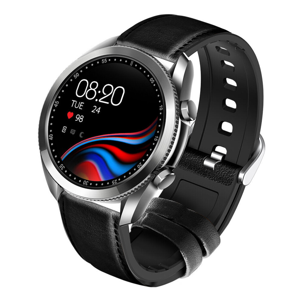 (Silver) 1.28 Inch Full Touch Screen Bt Call Heart Rate Blood Pressure Oxygen Monitor 24 Sports Modes 200Mah Ip67 Waterproof Bt5.0 Smart Watch Silver 9495687794570