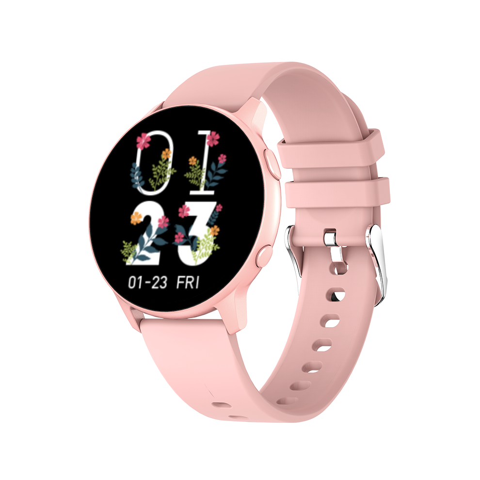 (Pink) 1.28 Inch Full-Touch Screen Heart Rate Blood Pressure Spo2 Monitor Health Sports Tracker Massive Watch Faces Ip68 Waterproof 200Mah Smart Watch Pink 9495687799575