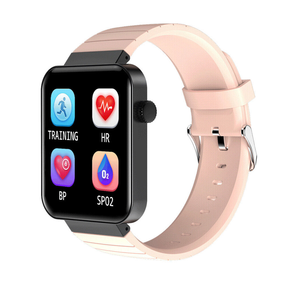 (Pink) 1.54Inch Full-Touch Screen Heart Rate Blood Pressure Oxygen Monitor Weather Display Smart Watch Pink 9495687800080