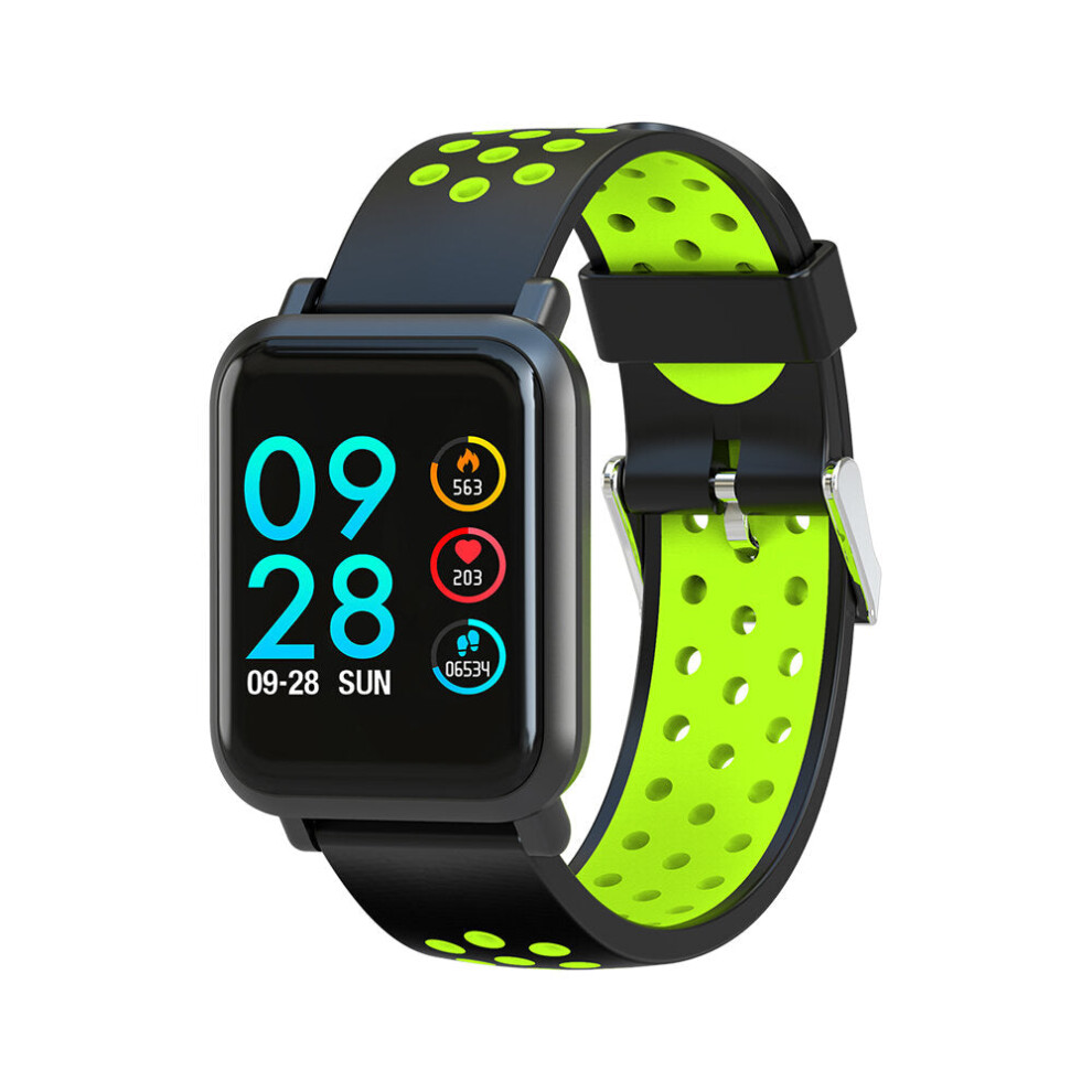 (Green) 1.22'' IPS Color Screen Waterproof Smart Watch Blood Pressure Fitness Sport Bracelet