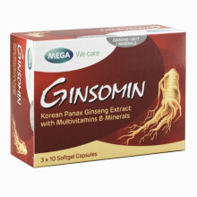 Mega We Care Ginsomin|Boost energy levels |Natural Ginseng Supplement for Energy & Vitality Capsules 30's