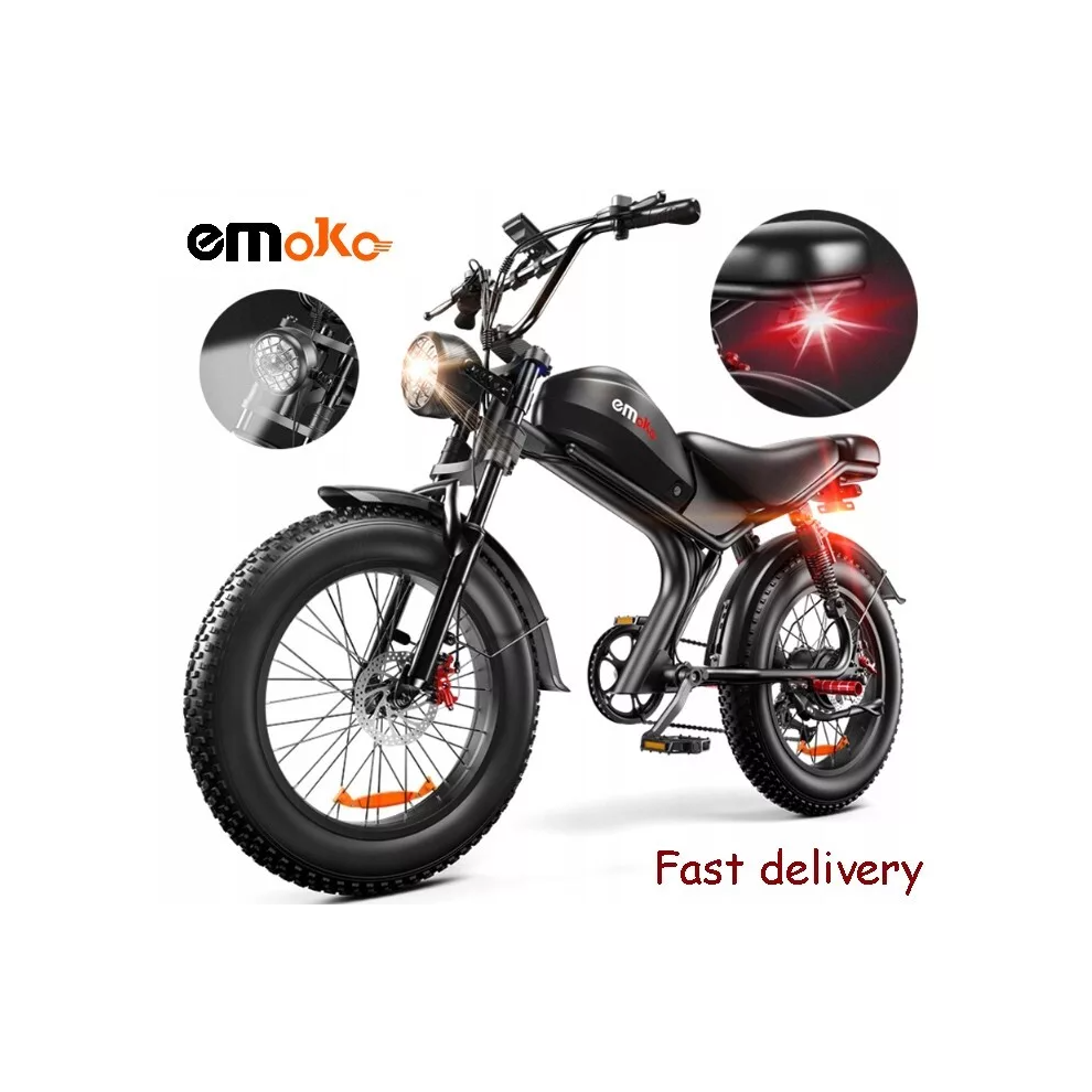 2000W Dual Motor Mountain E-Bike Emoko C93 20" FatTire 48V 23Ah Electric Bike 7S