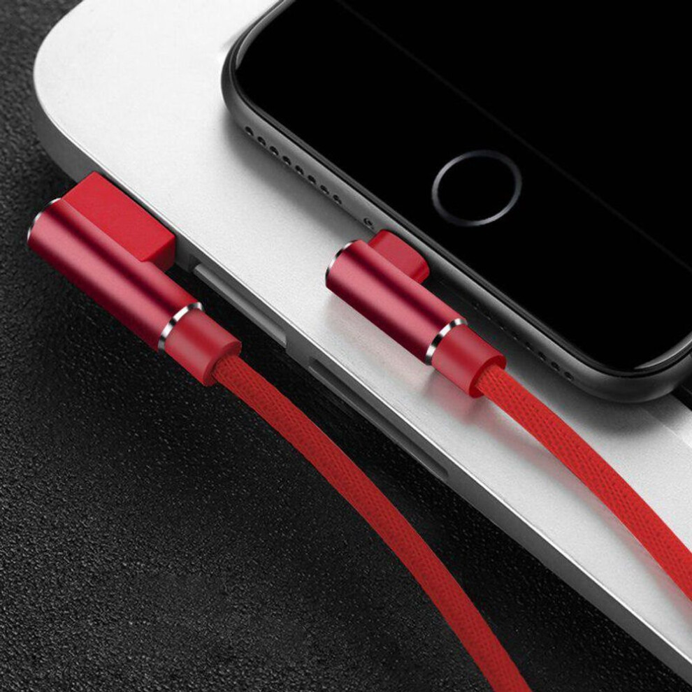 (red, Micro USB - 3m) 1 2 3m 90 Degree Fast Charge Data Type C Micro USB C Cable For Samsung Huawei Xiaomi oneplus OPPO Type-c Charger long Mobile Phone Wire Cord