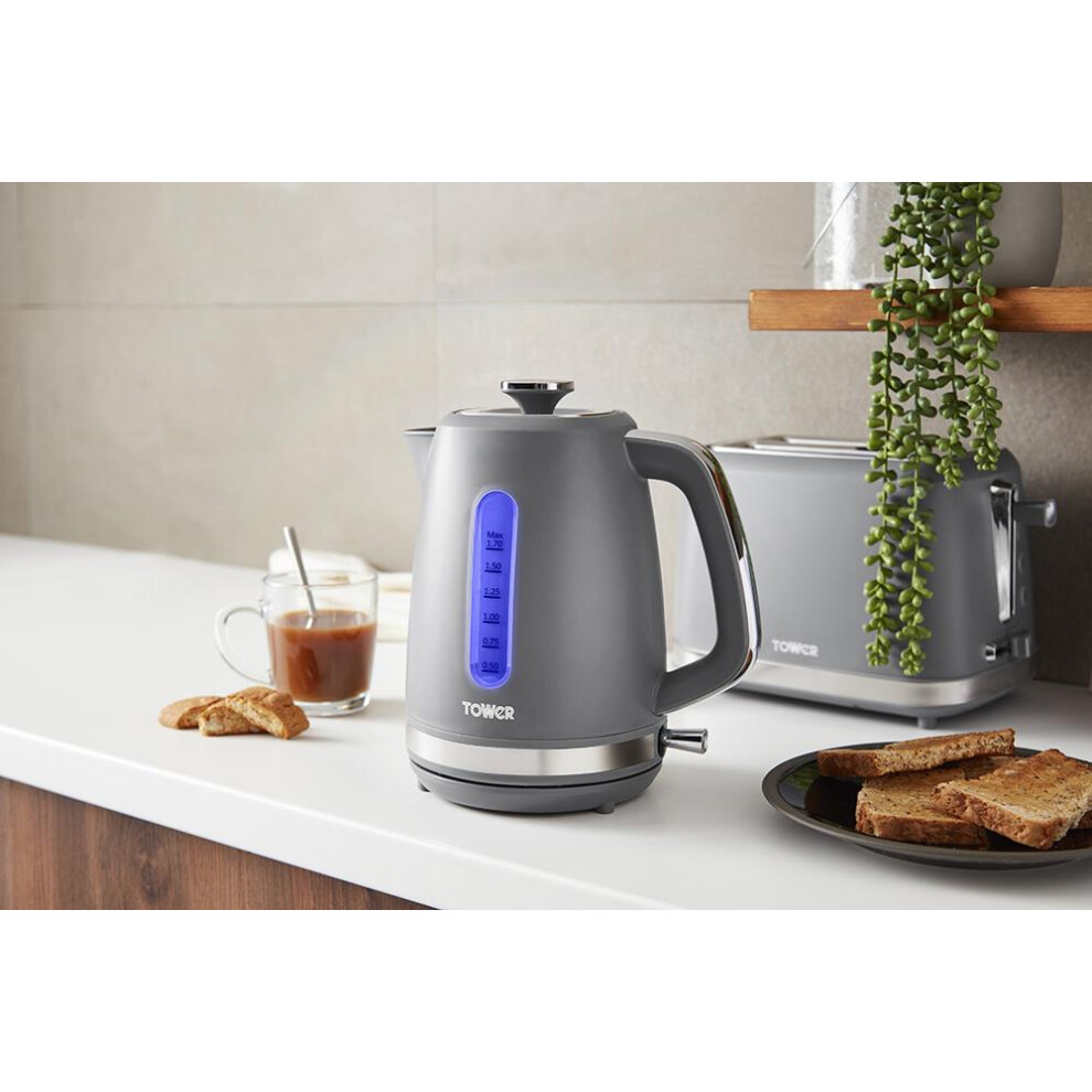 Tower T10067G Odyssey Kettle with Quick Boil, 1.7L, 3000W, Grey