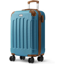 LUGG 20 Inch Skywander Lightweight Travel Cabin Bag 55x35x23cm, Blue and Brown