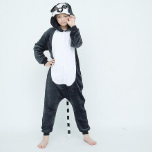 (Kids, 110cm) Ring-tailed Lemur Onesie Unisex Kids Adults Animal Pajamas Cosplay Costumes Kigurumi Jumpsuits Sleepwears