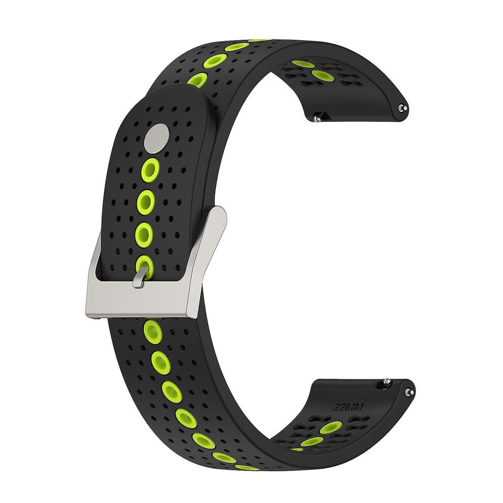 (Black Lime Green) Colorful Hole Silicone Strap For Suunto 9 Peak Green,Black 8994440220567