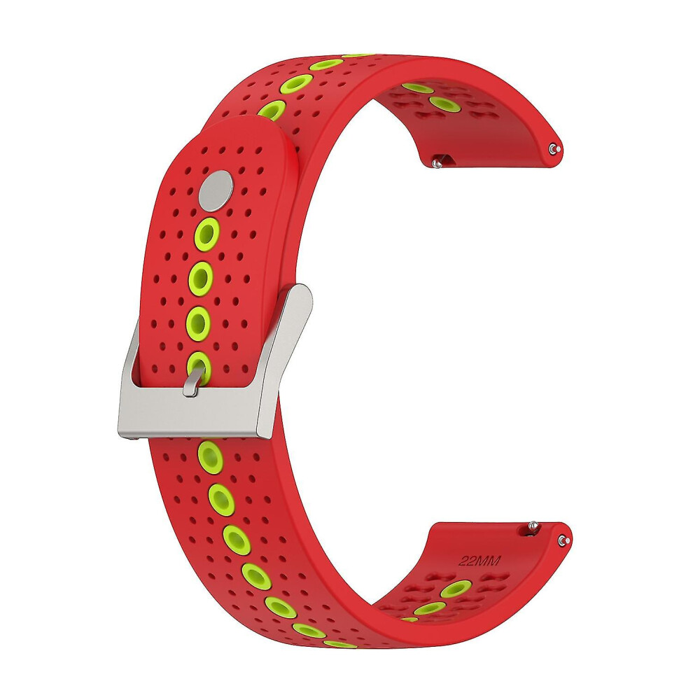 (Red Green) Colorful Hole Silicone Strap For Suunto 9 Peak Green,Red 8994440220598