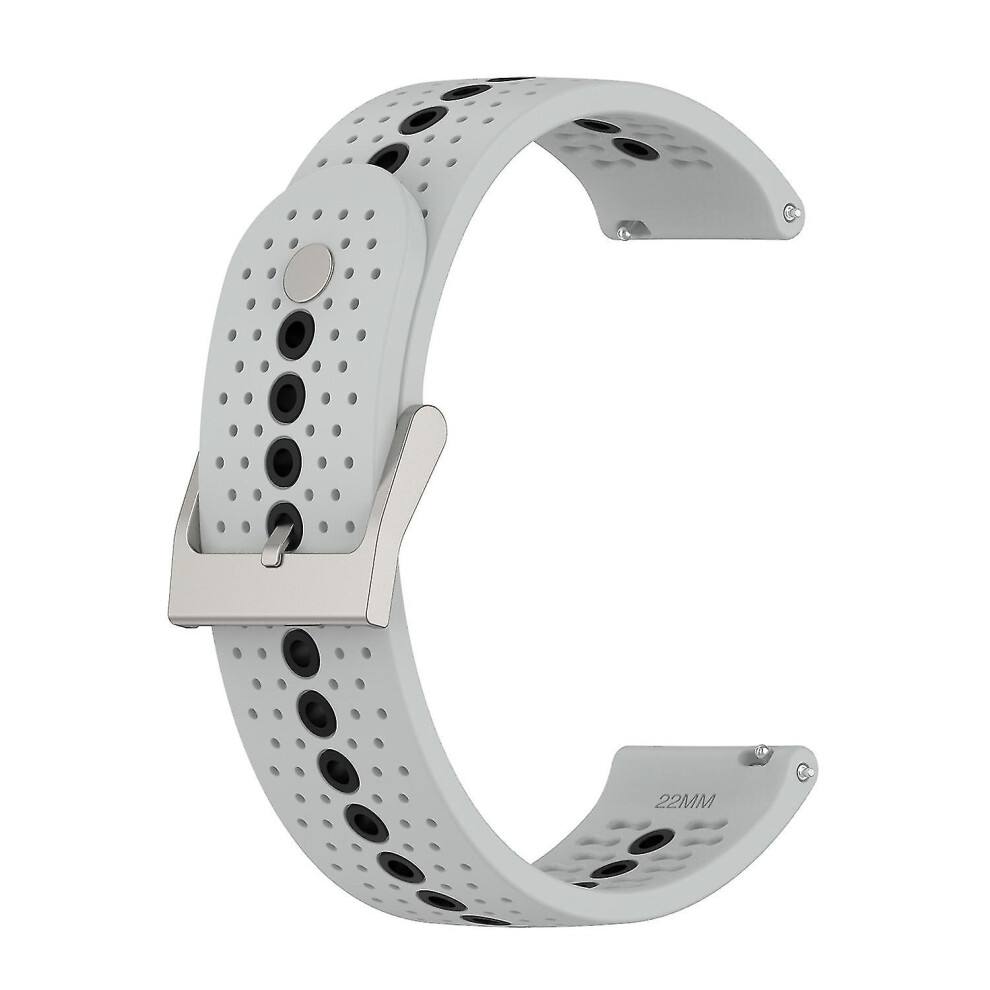 (Grey Black) Colorful Hole Silicone Strap For Suunto 9 Peak Black,Grey 8994440220611