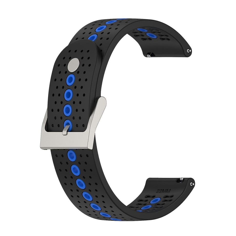 (Black Blue) Colorful Hole Silicone Strap For Suunto 9 Peak Blue,Black 8994440220628