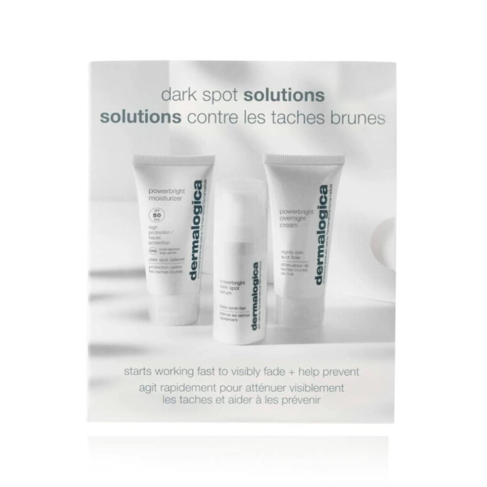 Dermalogica Dark Spot Solutions Kit - Fades & Prevents Dark Spots, PowerBright Dark Spot Serum 10ml, PowerBright Moisturiser SPF50 11ml,