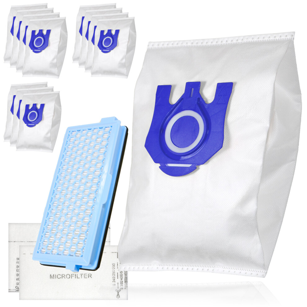 Spares2go 3D Bags & Sf-Aa 50 Hepa For Miele Gn Vacuum Filters S2111 S5211 S5261 C1 C2 C3 S6210 S8320 Cat & Dog X 12