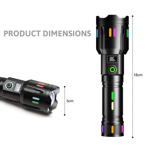 High Powered 2000L LED Rechargeable Flashlight Torch 5 Lighting Modes 1