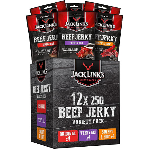 Jack Link's Protein Snacks Beef Jerky Mixed 25g - Pack of 12