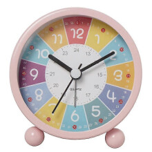 (pink) Learning Clock For Kids - Telling Time Teaching Clock - Kids Wall Clocks For Bedrooms - Kids Room Wall Decor