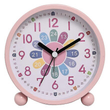 (Pink B style) Learning Clock For Kids - Telling Time Teaching Clock - Kids Wall Clocks For Bedrooms - Kids Room Wall Decor