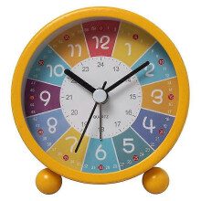 (yellow) Learning Clock For Kids - Telling Time Teaching Clock - Kids Wall Clocks For Bedrooms - Kids Room Wall Decor