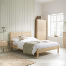 King Bed Frame Oak Brown Wooden Birlea Herringford 5ft 150cm