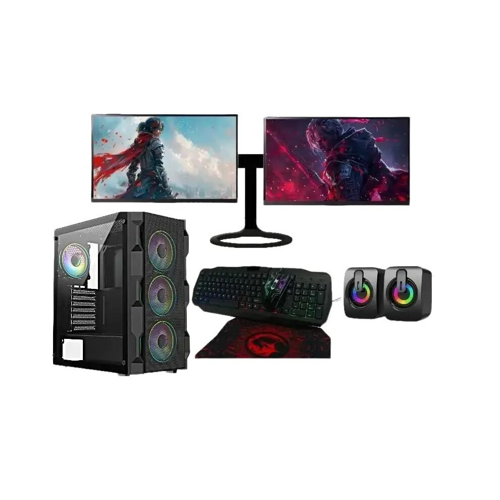 Gaming PC Bundle Dual Monitor|Core i7|GT 1030 2GB|16GB RAM|128GB +1TB-image-OPC-PFX9CBV-NEW