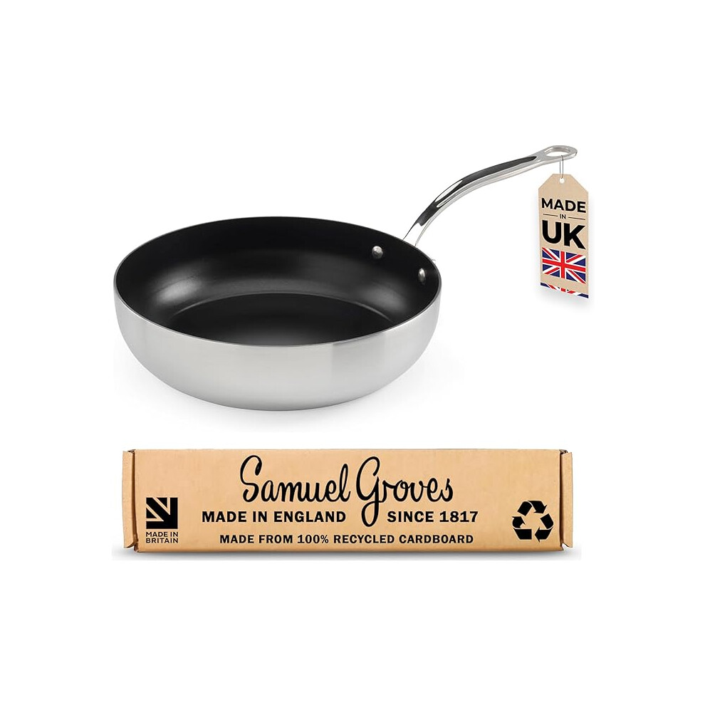 Samuel Groves Stainless Steel Tri-Ply Chefs Pan, Suitable For All Hobs 26Cm