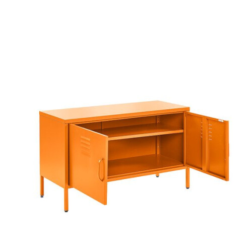 Meuble TV en métal orange Buffet bas rétro Buffet rétro 100cm 1