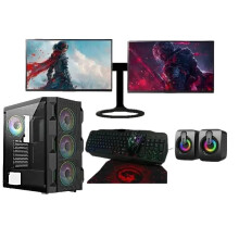 Gaming PC Bundle Dual Monitor|Core i7|GT 710 2GB|16GB RAM|128GB +1TB