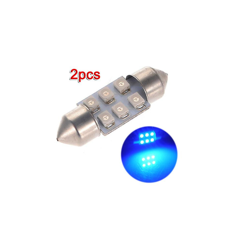 2x C5w Led 6 Smd 31mm Bulb Lamp Ceiling Dome Light, Blue 12v Dc-image-OPC-PFX9FPX-NEW
