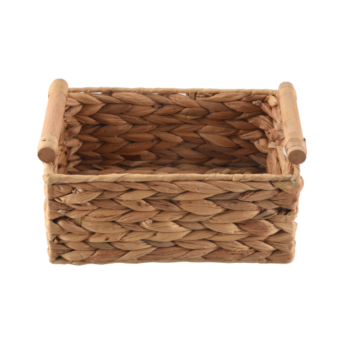 Small Wicker Baskets for Organizing Bathroom, with Wooden Handle 1