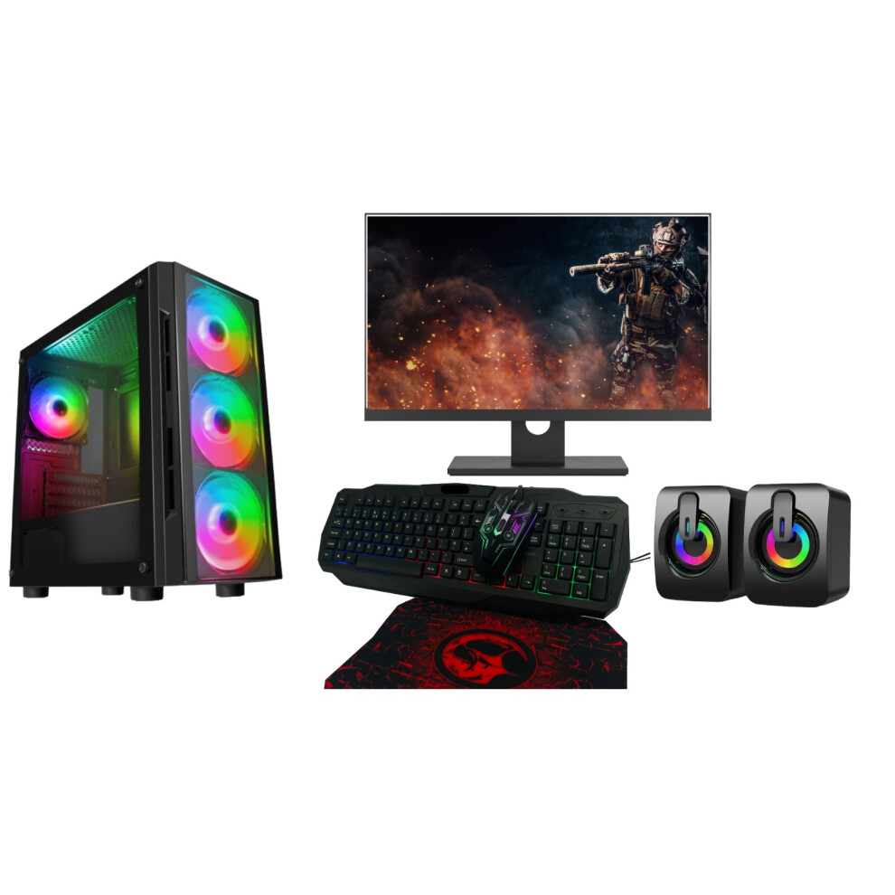 Savitar Gaming Pc Bundle: Core I7, 16Gb Ram, 128Gb Ssd + 1Tb Hdd, Gt710 2Gb, Rgb Keyboard/Mouse/Headset + 22-Inch Monitor 5065022419099