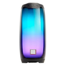 (Black) Pulse 4 Portable Bluetooth Speaker With 360 Degree Surround Sound And Led
