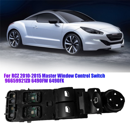 Master Window Control Switch 96659921ZD 6490FW 6490FX for RCZ (2010-2015) Driver Side - Direct Replacement, Black Plastic 2