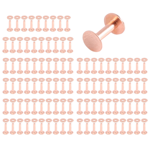 100 Σετ Copper Rivets and Burrs Washers Δερμάτινο Χάλκινο Πριτσίνι 2