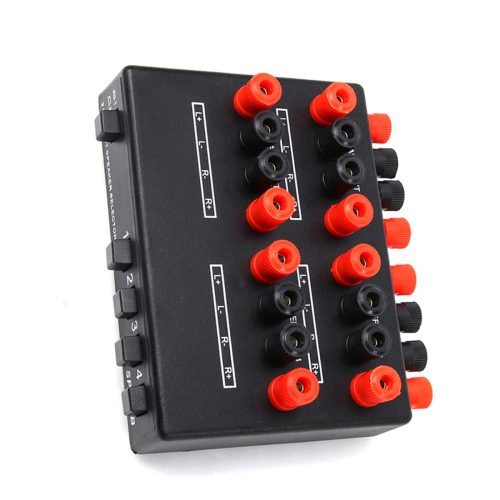 2-IN-4-OUT Audio Selector Amplifier Switcher Box Speaker SP-24B 2